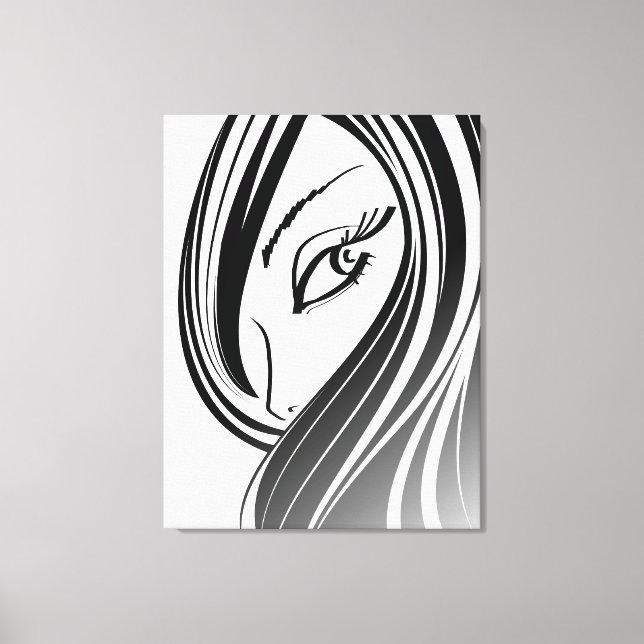 Beauty Girl Gesicht Wrapped Canvas Leinwanddruck (Vorderseite)