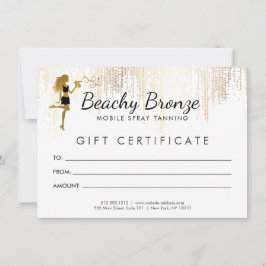Beauty Girl Gold Bronze Rain Muster Geschenkkarte