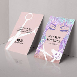 Beauty Girl Hair & Makeup Artist Moderner Salon Visitenkarte