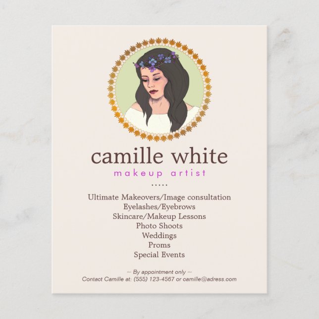 Beauty Girl, Makeup Artist und Haarsylist Pink Flyer (Vorne)