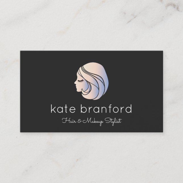 Beauty Girl's Face Cosmetologe Visitenkarte (Vorderseite)