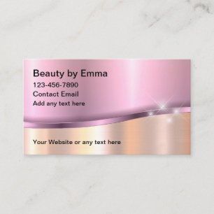 Beauty Glitzy Rose Gold Tone Business Cards Visitenkarte