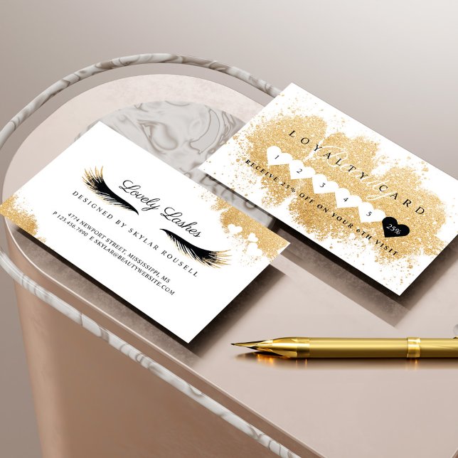 Beauty Gold Dusted Mascara Eye Lashes Treuekarte (Beauty Gold Dusted Mascara Eye Lashes Luxurious Loyalty Card)