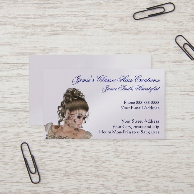 Beauty Hair Dresser Salon Business Card Visitenkarte (Vorderseite/Rückseite Beispiel)