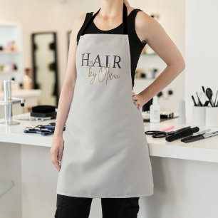 Beauty Hair Salon Neutral Beige Moderne Typografie Schürze