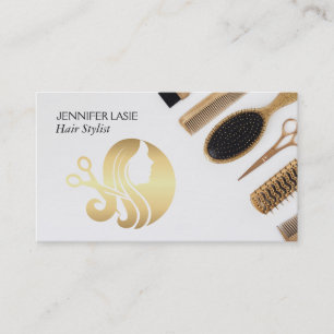 Beauty Hair Scissors Salon Logo   Stylist Visitenkarte