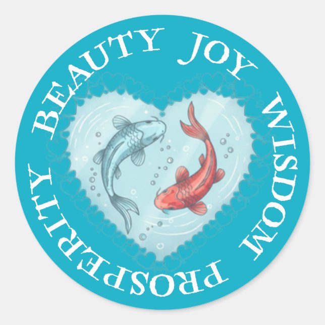 Beauty , Joy, Wisdom Prosperity Koi sticker (Vorderseite)
