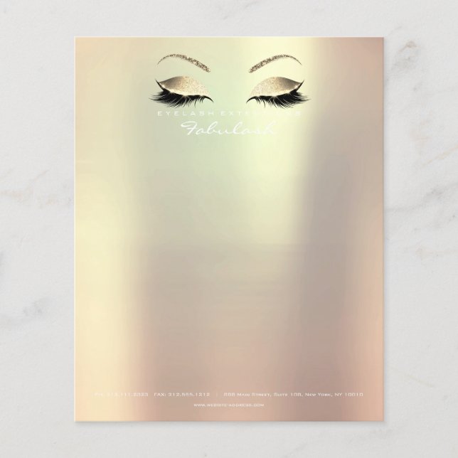 Beauty Lashes Makeup Stylist Eyebrows Gold Rose 1 Flyer (Vorne)