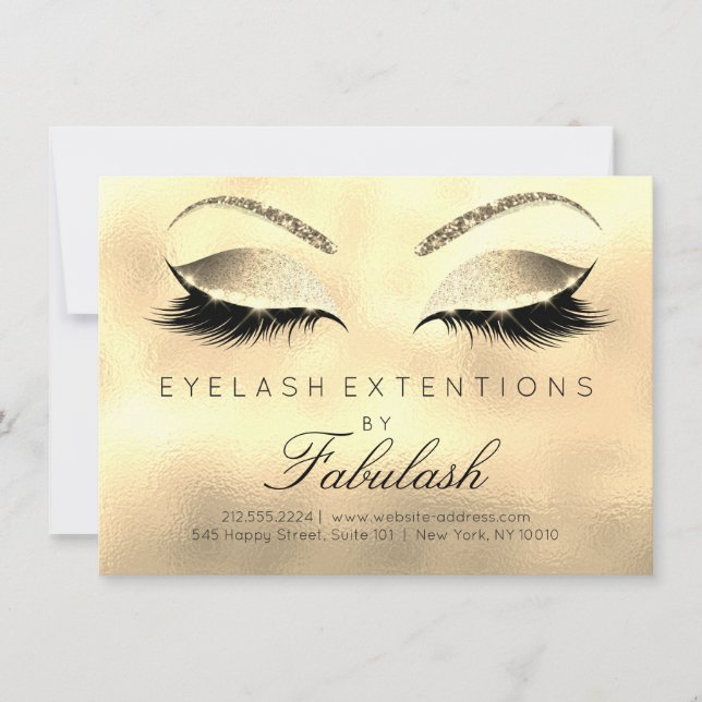 Beauty Lashes Verlängerung Salon Aftercare Gold Gl (Vorderseite)