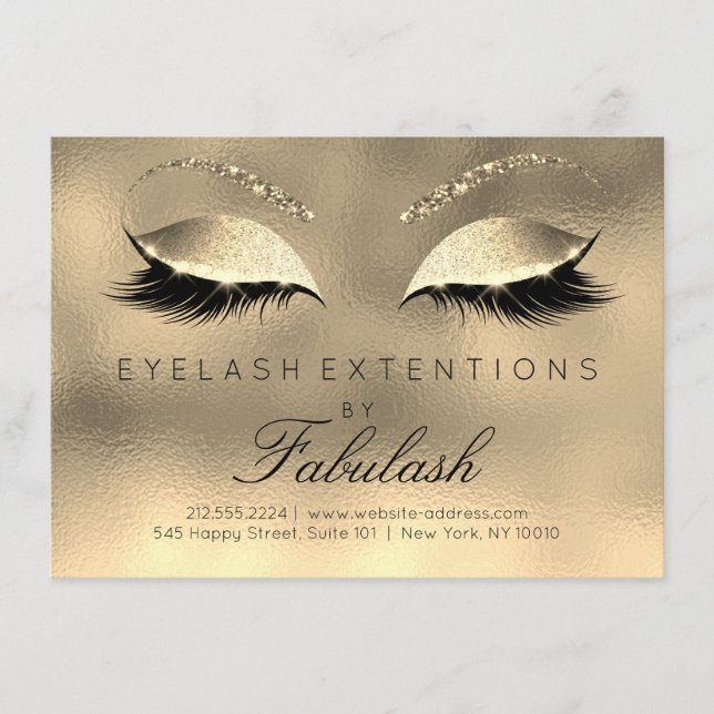 Beauty Lashes Verlängerung Salon Aftercare Gold Gl (Vorderseite)