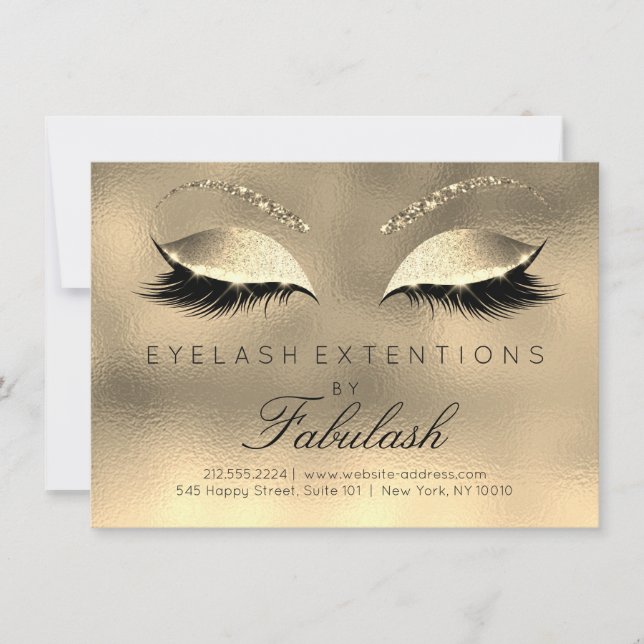 Beauty Lashes Verlängerung Salon Aftercare Gold Gl (Vorderseite)