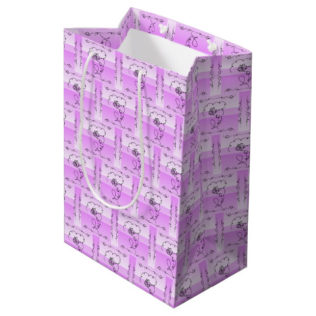 Beauty Lavender Vertical Gift Bag Mittlere Geschenktüte (Rückseite Schrägansicht)