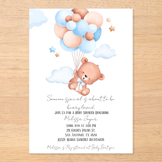 Beauty Loved Baby Shower Invitation  Acryleinladungen (Vorderseite)