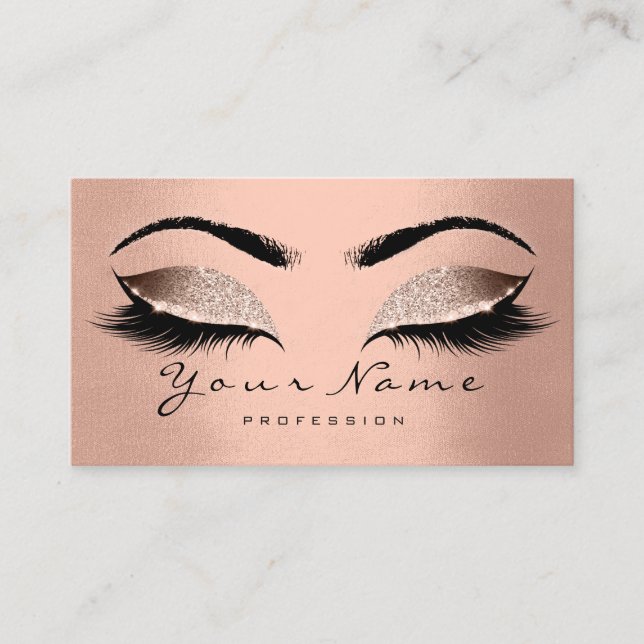 Beauty Loyalty Card 10 Lash Rose Gold Skinny Crown Treuekarte (Vorderseite)