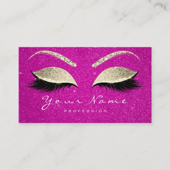 Beauty Loyalty Card 10 Lash Vivid Pink Gold Crown Treuekarte (Vorderseite)