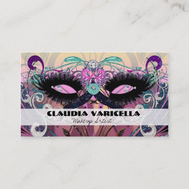 Beauty Makeup Artist Hair Salon Business Card Glam Visitenkarte (Vorderseite)