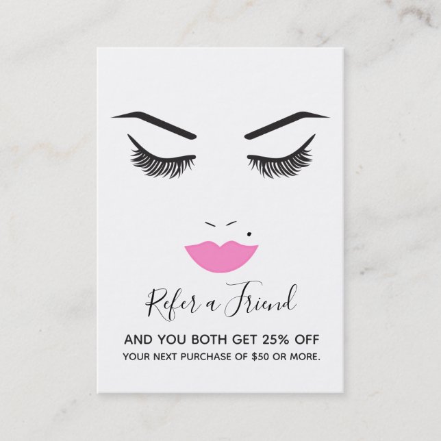 Beauty Makeup Face Lashes Visitenkarte (Vorderseite)