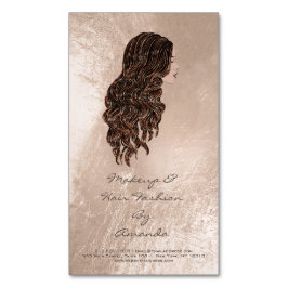 Beauty Mermaid Copper Adress Makeup Hair Stylist Magnetische Visitenkarte