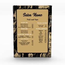 Beauty Nail Salon Preisliste Menü Gold Marmor Fotoblock
