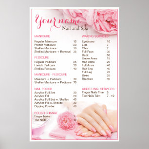 Beauty Nail Salon Preisliste Poster