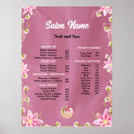 Beauty Nail Salon Preisliste Poster