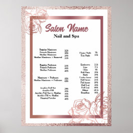 Beauty Nail Salon Preisliste Poster