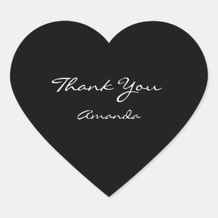 Beauty Name Bridal Heart Danke Schwarz-weiß Herz-Aufkleber