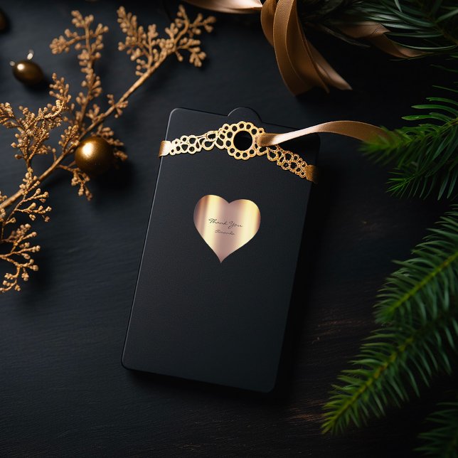 Beauty Name Bridal Heart Danke Sepia Gold Metallic Herz-Aufkleber (Beauty Name Bridal Heart Thank Sepia Gold Metallic Heart Sticker)