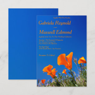 Beauty Nature Floral California Poppy Wedding Einladung