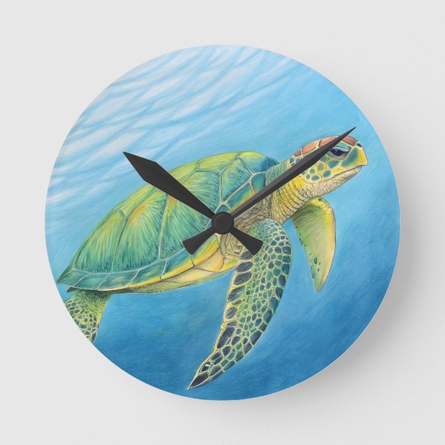 Beauty of the turtle runde wanduhr (Vorderseite)