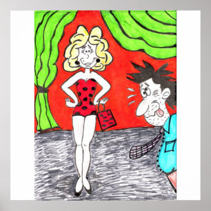 Beauty Pageant Spaß Cartoon drucken Poster