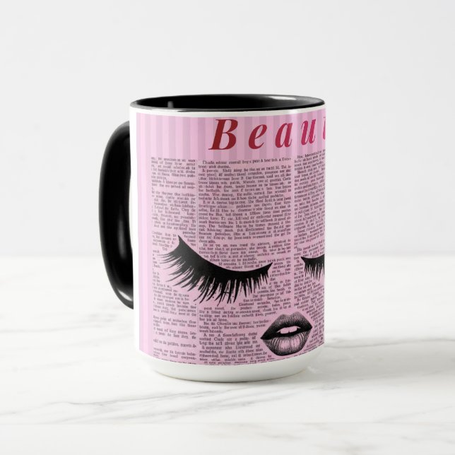 Beauty Pink Feminine Combo Mug – Fashion Aesthetic Tasse (Vorderseite Links)