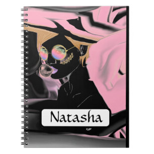 Beauty Pink und Black Pop Malerei Notizblock