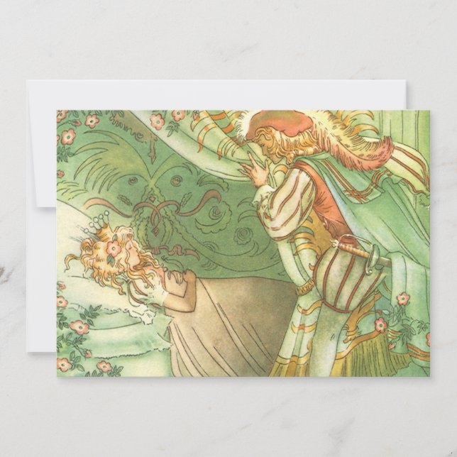 Beauty Princess, Vintage Märchen Einladung (Vorderseite)