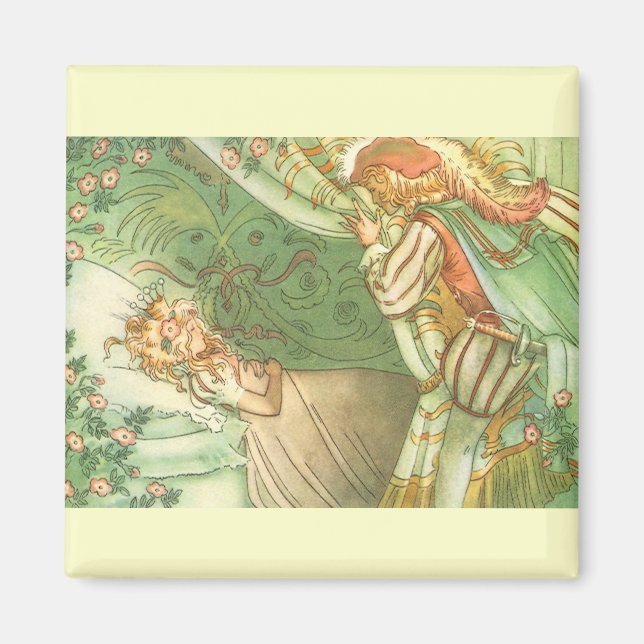 Beauty Princess, Vintage Märchen Magnet (Vorne)