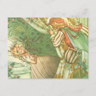 Beauty Princess, Vintage Märchen Postkarte