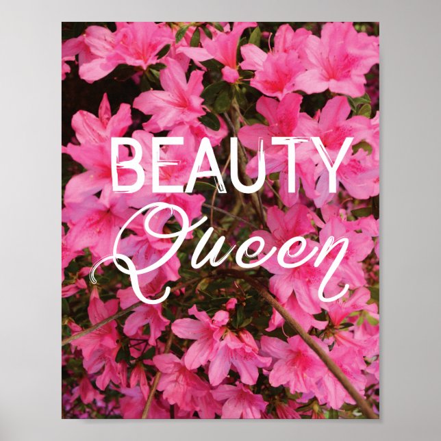 Beauty Queen Typografie Print Poster (Vorne)