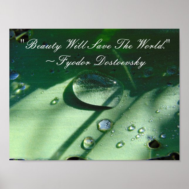 Beauty Rette das World Quote Poster (Vorne)