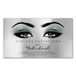 Beauty Salon Aquamarin Silber Adress Makeup Lashes Magnetische Visitenkarte