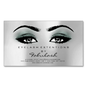 Beauty Salon Aquamarin Silber Adress Makeup Lashes Magnetische Visitenkarte