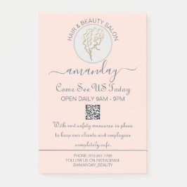 Beauty Salon Be Safe Logo Friseur QR Code Post-it Klebezettel