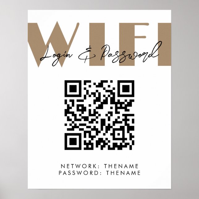 Beauty Salon Cafe Wifi Network QR Code Poster (Vorne)