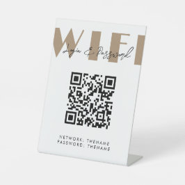 Beauty Salon Cafe Wifi Network QR Code Sockelschild