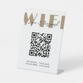Beauty Salon Cafe Wifi Network QR Code Sockelschild