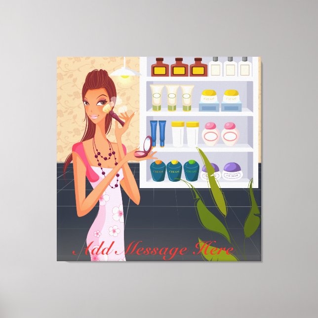 Beauty Salon Girl Wrapped Canvas Leinwanddruck (Vorderseite)