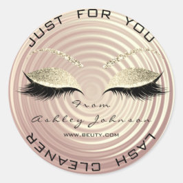 Beauty Salon Glitzer Gold Lash Cleaner Vielen Dank Runder Aufkleber