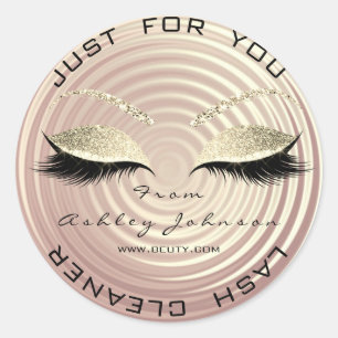 Beauty Salon Glitzer Gold Lash Cleaner Vielen Dank Runder Aufkleber