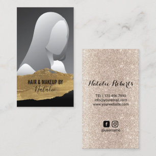 Beauty Salon Gold Lipstick mit dem Pinsel Foto hin Visitenkarte