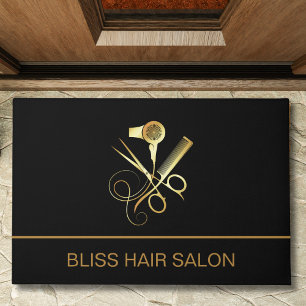 Beauty Salon Hairstylist Black Fußmatte