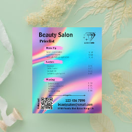 Beauty Salon Holographic Aesthecian Add-Logo Flyer